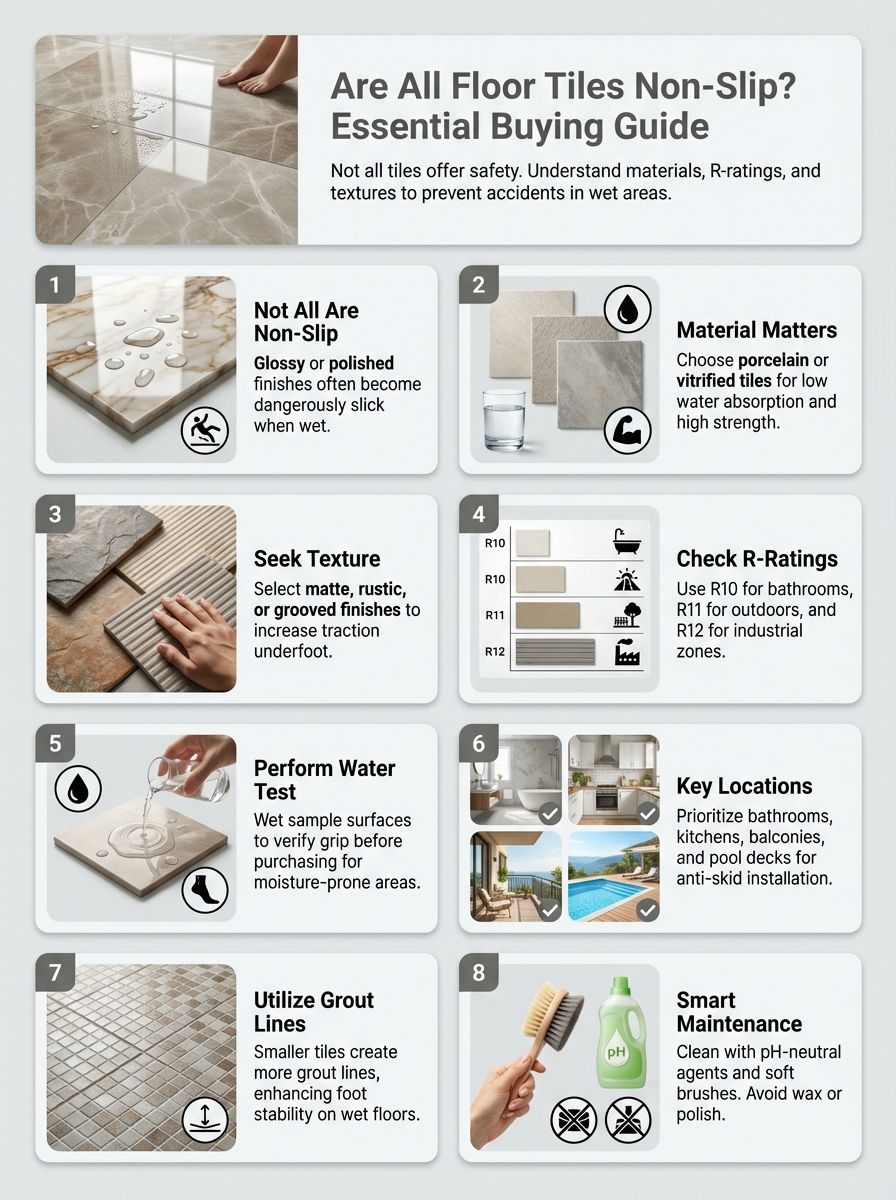 Are All Floor Tiles Non Slip? What You Need to Know Before Buying Are All Floor Tiles Non Slip? What You Need to Know Before Buying